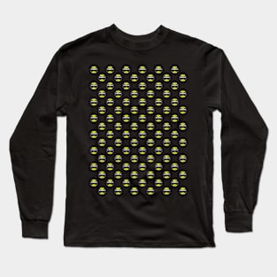 Chess Logo in Black, White and Yellow Pattern Long Sleeve T-Shirt